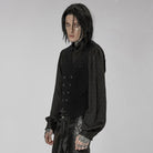 PUNK RAVE Men's Gothic Floral Printed Split Vest