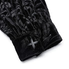 PUNK RAVE Men's Gothic Floral Printed Velvet Shirt