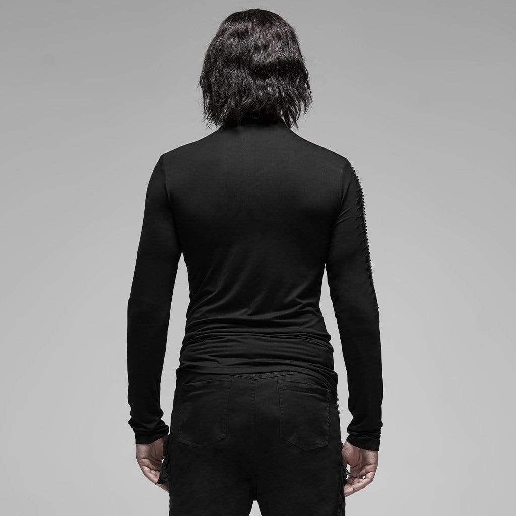 Men's Gothic Keel Hollowed Long Sleeved T-shirts