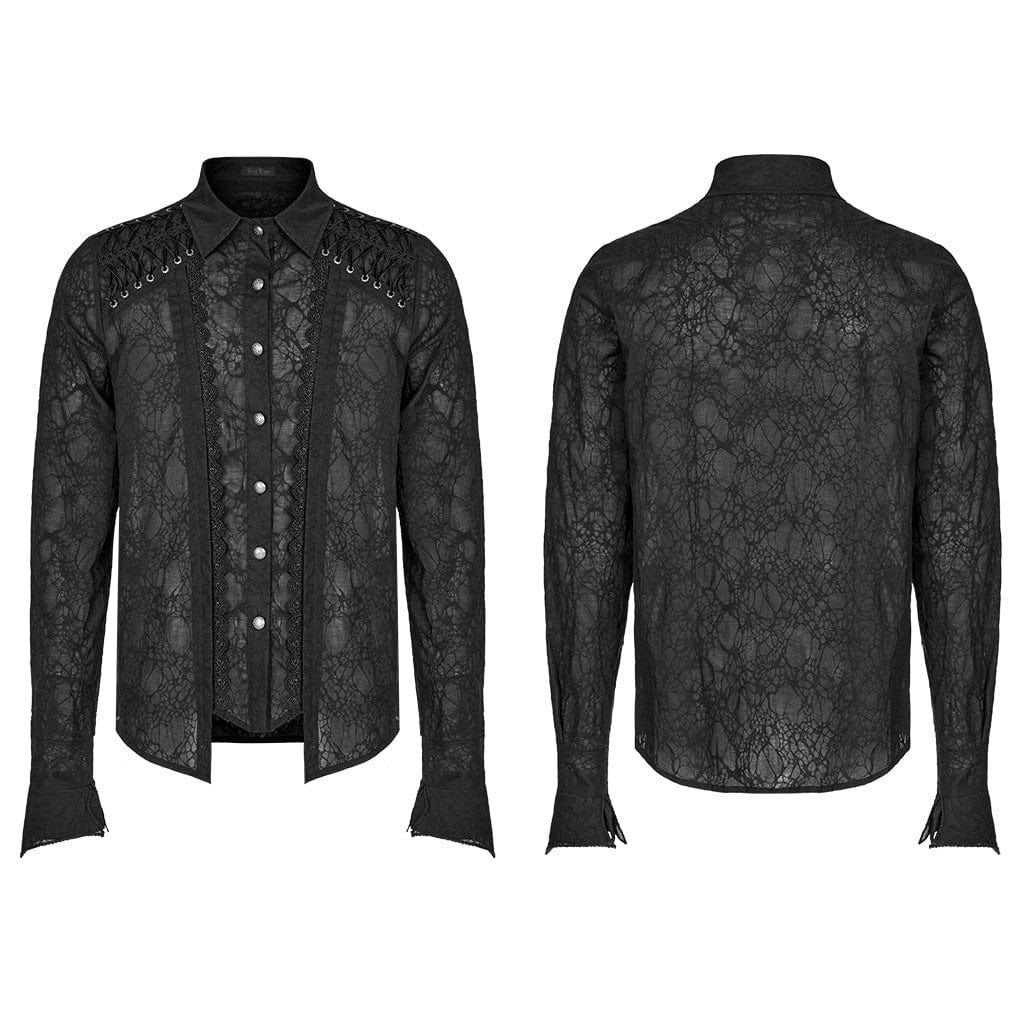 PUNK RAVE Men's Gothic Lace Shirt