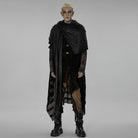PUNK RAVE Men's Gothic Mesh Scarf with Hood