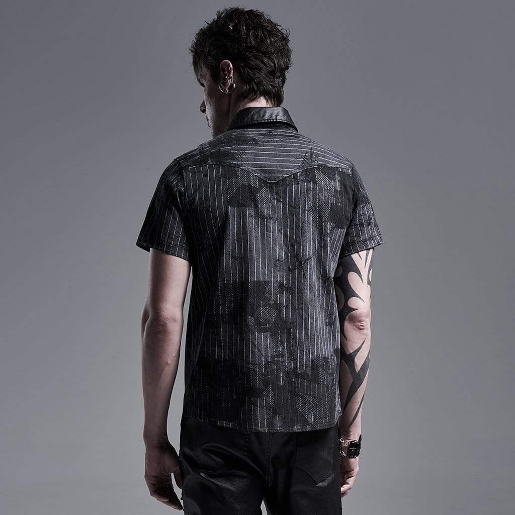 Men's Gothic Printed Shirts With Rivets