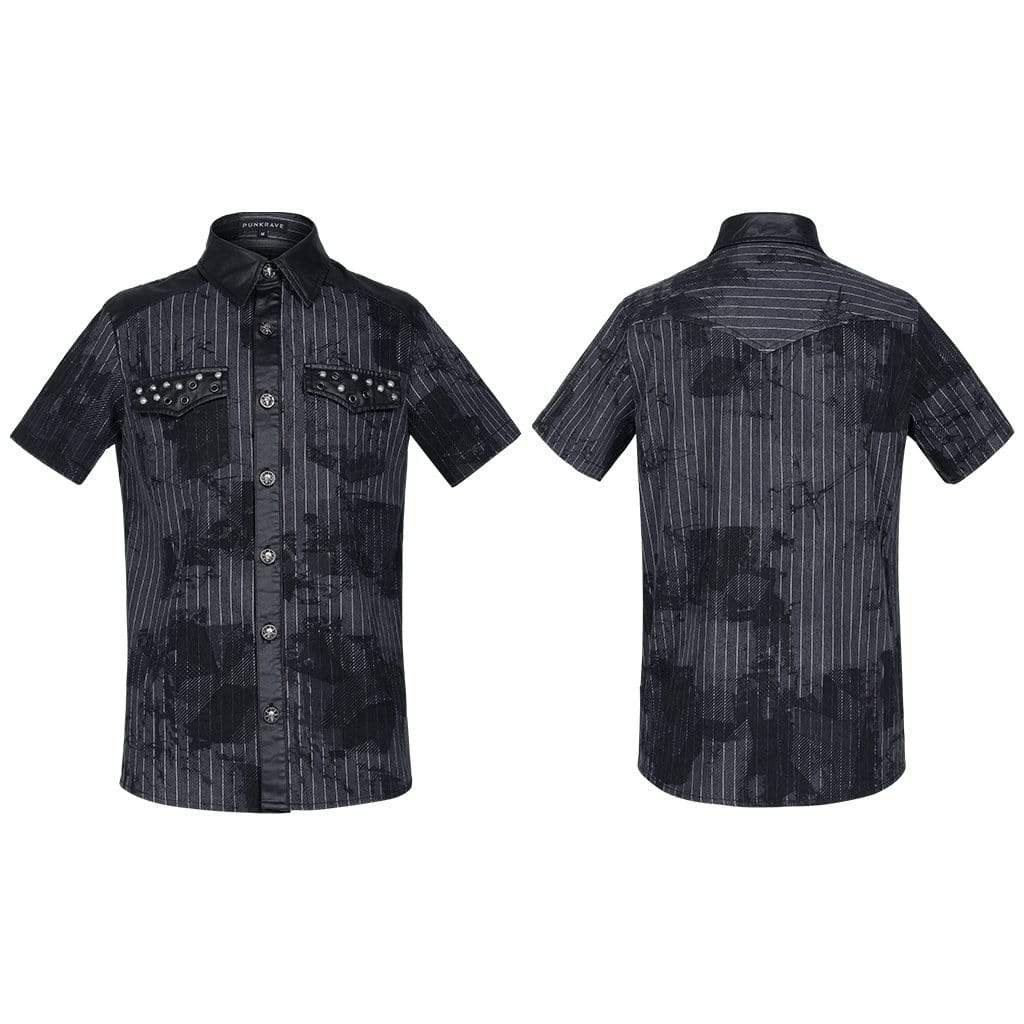 Men's Gothic Printed Shirts With Rivets