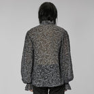 PUNK RAVE Men's Gothic Puff Sleeved Embossed Ruched Shirt