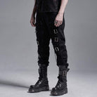 Men's Gothic Ripped Pants With Chains