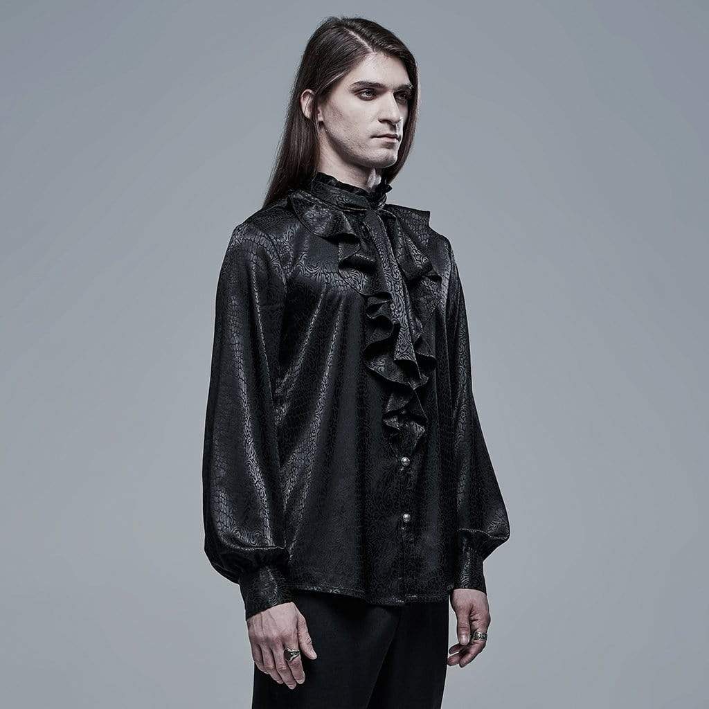 Men's Gothic Ruffles Puff Sleeved Loose Shirt