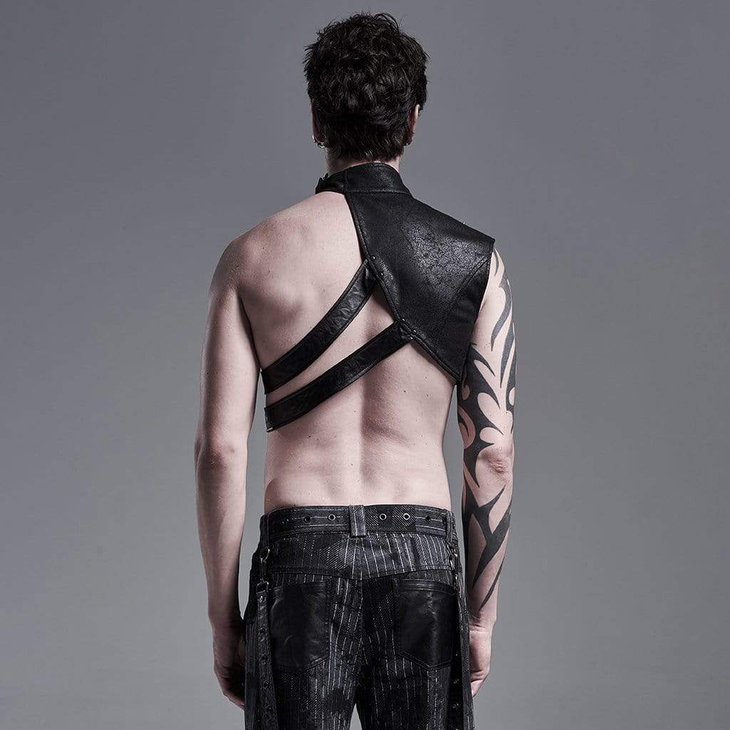 Men's Gothic Slash Shoulder Harnesses With Rivets And Chains