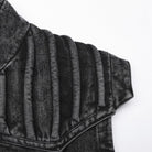 PUNK RAVE Men's Gothic Stand Collar Distressed Long Vest