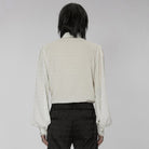 PUNK RAVE Men's Gothic Stand Collar Puff Sleeved Shirt