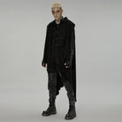 PUNK RAVE Men's Gothic Turn-down Collar Mesh Splice Irregular Vest