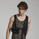 PUNK RAVE Men's Punk Big-Pocket Buckle Harness