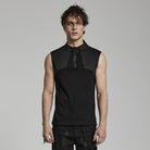 PUNK RAVE Men's Punk Bubble Zipper Tank Top