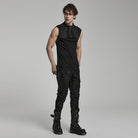 PUNK RAVE Men's Punk Bubble Zipper Tank Top