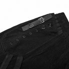 PUNK RAVE Men's Punk Buckles Splice Corduroy Black Pants
