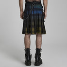 PUNK RAVE Men's Punk Color Gradient Plaid Kilt