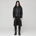 PUNK RAVE Men's Punk Crackled Mesh Splice Coat