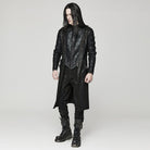 PUNK RAVE Men's Punk Crackled Mesh Splice Coat