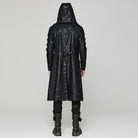 PUNK RAVE Men's Punk Crackled Mesh Splice Coat
