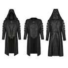 PUNK RAVE Men's Punk Crackled Mesh Splice Coat