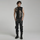 PUNK RAVE Men's Punk Cutout Buckles Vest