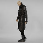 PUNK RAVE Men's Punk Cutout Detachable Sleeved Long Coat