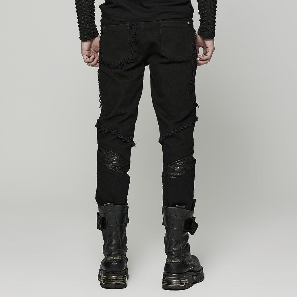 PUNK RAVE Men's Punk Distressed Pants