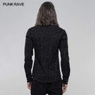 Men's Punk Elastic Jacquard Long Sleeved Shirts