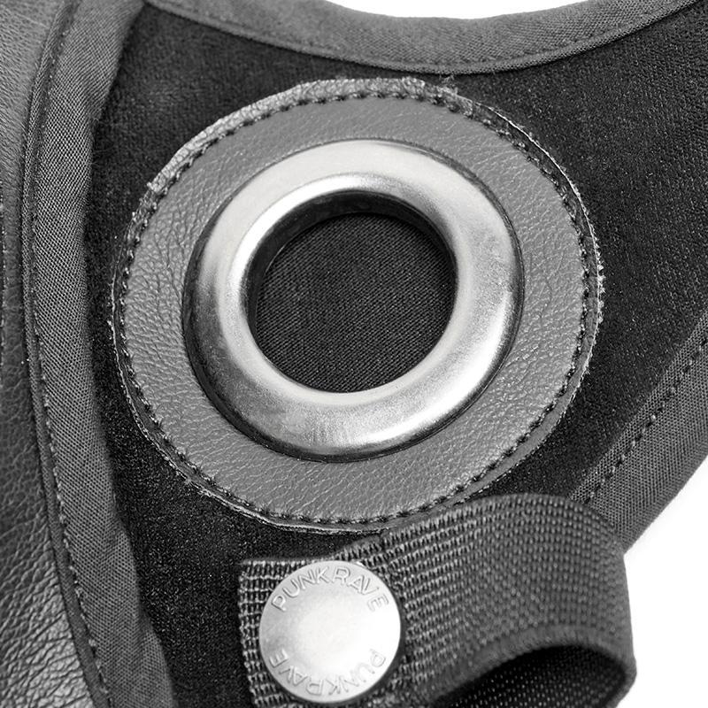 Men's Punk Faux Leather Face Mask