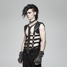 Men's Punk Faux Leather Hollowed-Out Vest