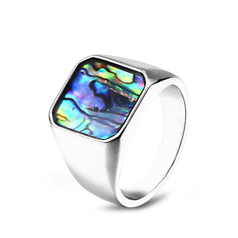 Men's Punk Inlaid Shell Colorful Ring