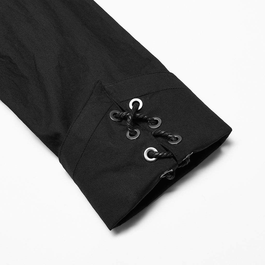 Punk Rave Men's Punk Irregular Skull Buckle Shirt
