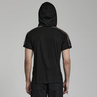 PUNK RAVE Men's Punk Mesh Splice T-shirt with Hood
