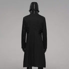 Men's Punk Military Style Rivets Hooded Long Jacket