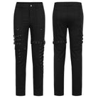 Men's Punk Multi Pockets Buckles Black Pants
