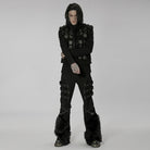 PUNK RAVE Men's Punk Patches Splice Buckles Vest