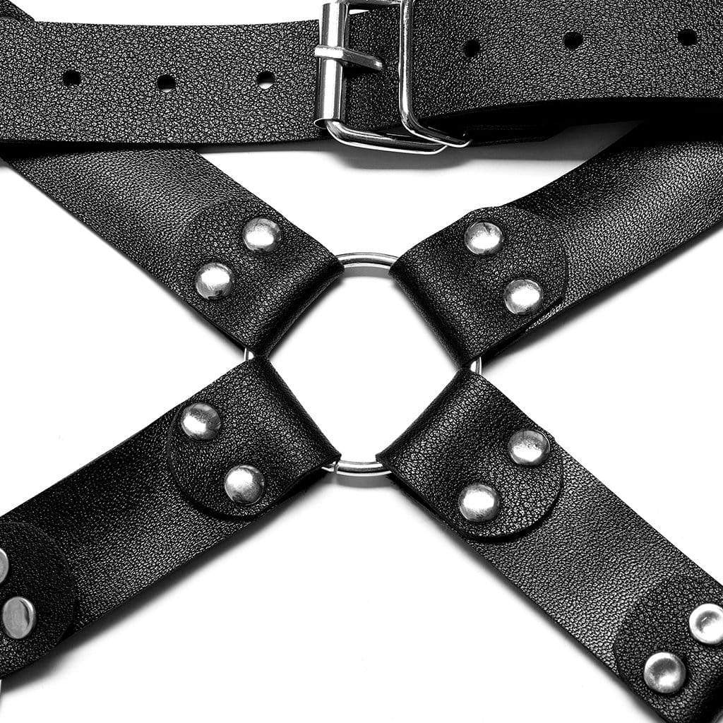 Punk Rave Men's Punk Rivet Faux Leather Harness