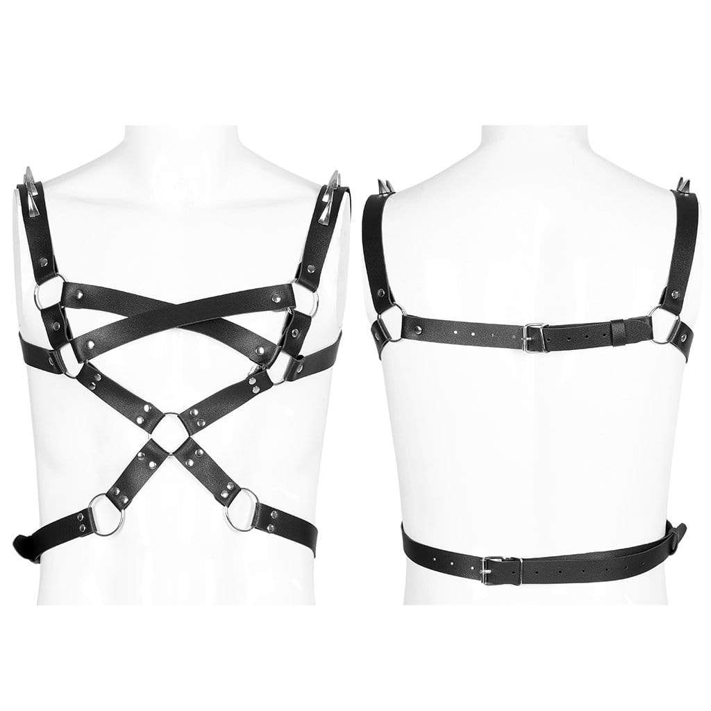 Punk Rave Men's Punk Rivet Faux Leather Harness