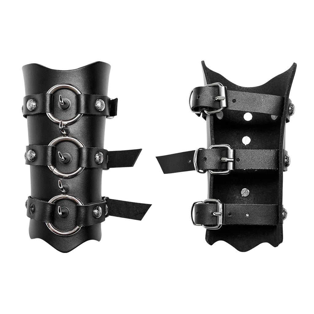 PUNK RAVE Men's Punk Rivets Buckles Wrister