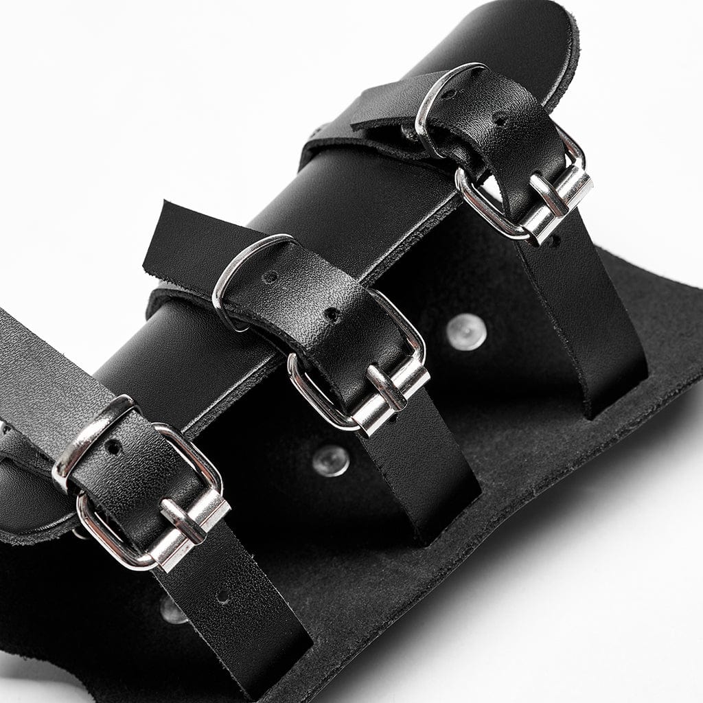 PUNK RAVE Men's Punk Rivets Buckles Wrister