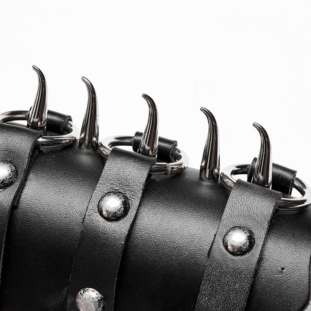 PUNK RAVE Men's Punk Rivets Buckles Wrister