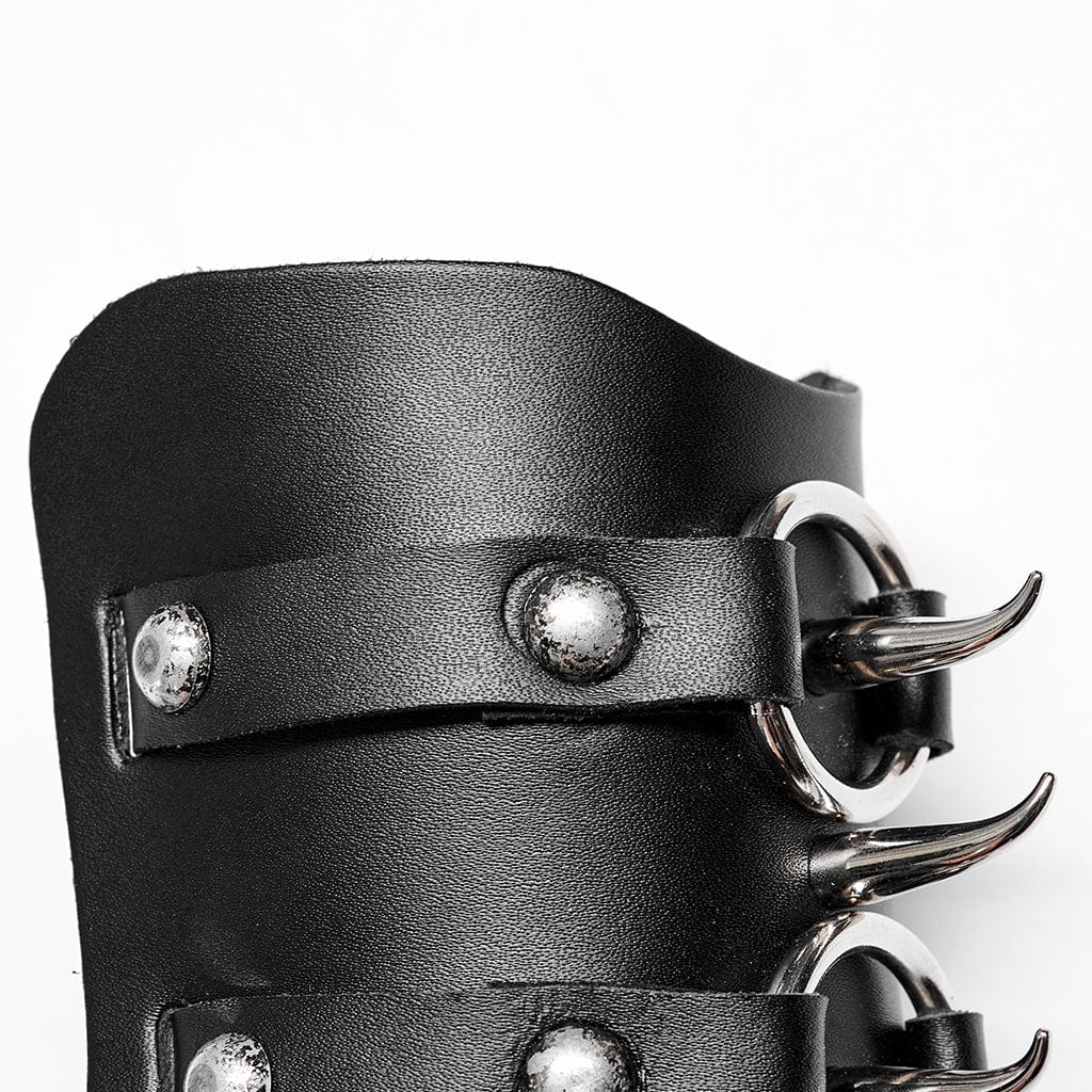 PUNK RAVE Men's Punk Rivets Buckles Wrister