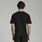 PUNK RAVE Men's Punk Ruched Collar T-shirt