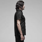 Men's Punk Short Sleeved Metal Button Shirts