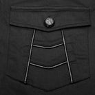 Men's Punk Short Sleeved Metal Button Shirts