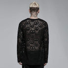 Punk Rave Men's Punk Skull Mesh Sheer T-shirt