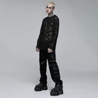 Punk Rave Men's Punk Skull Mesh Sheer T-shirt