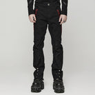 PUNK RAVE Men's Punk Spider Mesh Splice Pants
