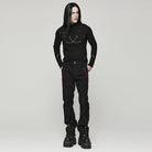 PUNK RAVE Men's Punk Spider Mesh Splice Pants