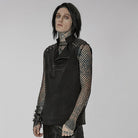 PUNK RAVE Men's Punk Stand Collar Asymmetric Zipper Vest