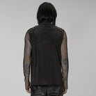 PUNK RAVE Men's Punk Stand Collar Asymmetric Zipper Vest
